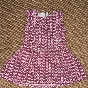 Lila + Hayes Amelia Pima Cotton Butterfly Print Kids Dress - Pink and White